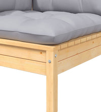 6-tlg. Garten-Lounge-Set mit Grauen Kissen Kiefer Massivholz