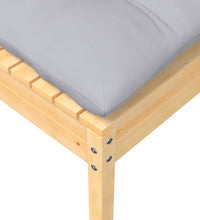7-tlg. Garten-Lounge-Set mit Grauen Kissen Kiefer Massivholz