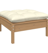 7-tlg. Garten-Lounge-Set mit Kissen Honigbraun Kiefernholz