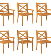 Garten-Essstühle 6 Stk. Massivholz Akazie