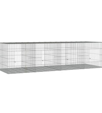 Kaninchenkäfig 4 Paneele 217x79x54 cm Verzinktes Eisen