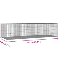 Kaninchenkäfig 4 Paneele 217x79x54 cm Verzinktes Eisen