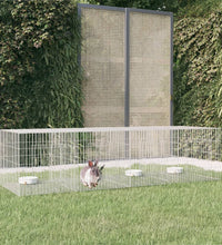 Kaninchenkäfig 4 Paneele 217x79x54 cm Verzinktes Eisen