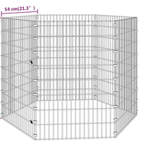 Freilaufgehege 6-teilig 54x80 cm Verzinktes Eisen