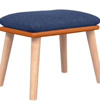 Schaukelsessel mit Hocker Blau Stoff