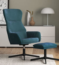 Relaxsessel mit Hocker Blau Samt