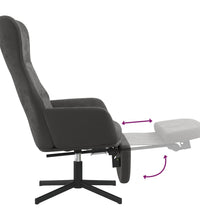 Relaxsessel mit Fußstütze Dunkelgrau Samt