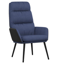 Relaxsessel mit Hocker Blau Stoff und Kunstleder