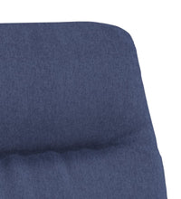 Relaxsessel mit Hocker Blau Stoff und Kunstleder