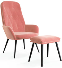 Relaxsessel mit Hocker Rosa Samt