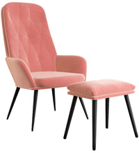 Relaxsessel mit Hocker Rosa Samt