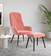 Relaxsessel mit Hocker Rosa Samt