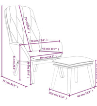 Relaxsessel mit Hocker Dunkelgrau Samt