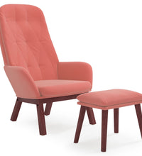 Relaxsessel mit Hocker Rosa Samt