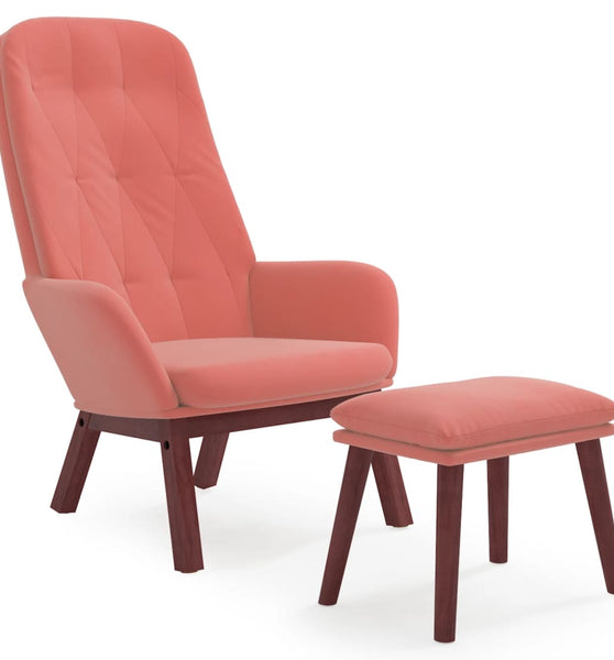 Relaxsessel mit Hocker Rosa Samt