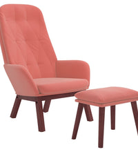 Relaxsessel mit Hocker Rosa Samt