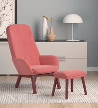 Relaxsessel mit Hocker Rosa Samt