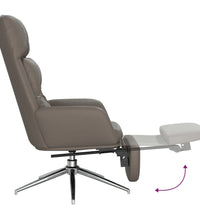 Relaxsessel mit Fußstütze Grau Echtleder & Kunstleder
