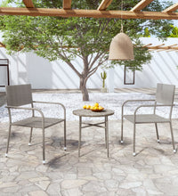 3-tlg. Garten-Essgruppe Poly Rattan Grau