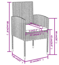 3-tlg. Garten-Essgruppe Poly Rattan Anthrazit