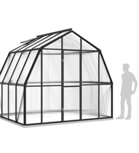 Gewächshaus mit Fundamentrahmen Anthrazit 6,43 m² Aluminimum