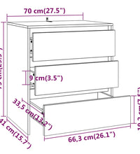 2-tlg. Sideboard Braun Eiche-Optik Holzwerkstoff