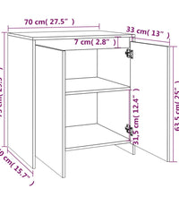 3-tlg. Sideboard Schwarz Holzwerkstoff