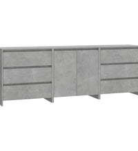 3-tlg. Sideboard Betongrau Holzwerkstoff