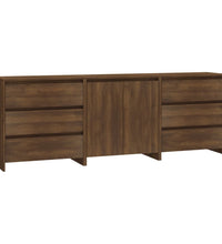 3-tlg. Sideboard Braun Eiche-Optik Holzwerkstoff