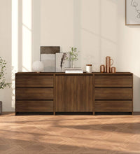 3-tlg. Sideboard Braun Eiche-Optik Holzwerkstoff