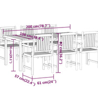 7-tlg. Garten-Essgruppe Massivholz Akazie