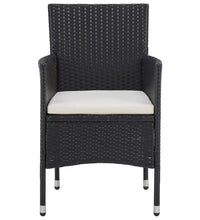 Garten-Essstühle 2 Stk. Poly Rattan Schwarz