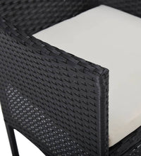 Garten-Essstühle 2 Stk. Poly Rattan Schwarz