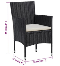Garten-Essstühle 2 Stk. Poly Rattan Schwarz