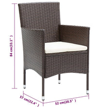 Garten-Essstühle 2 Stk. Poly Rattan Braun