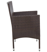 Gartenbank mit Kissen Poly Rattan Braun