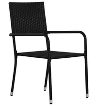 Garten-Essstühle 2 Stk. Stapelbar Schwarz Polyrattan