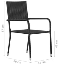 Garten-Essstühle 6 Stk. Stapelbar Schwarz Polyrattan