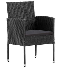 Gartenstühle mit Kissen in Schwarz 2 Stk. Schwarz Poly Rattan