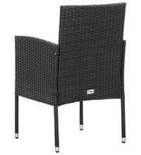 Gartenstühle mit Kissen in Schwarz 2 Stk. Schwarz Poly Rattan