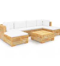 7-tlg. Garten-Lounge-Set mit Kissen Massivholz Teak