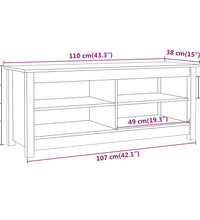 Schuhbank 110x38x45,5 cm Massivholz Kiefer