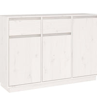 Sideboard Weiß 110x34x75 cm Massivholz Kiefer