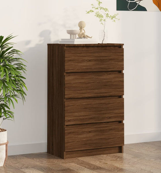 Sideboard Braun Eichen-Optik 60x35x98,5 cm Holzwerkstoff