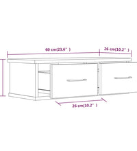 Wandschrank Grau Sonoma 60x26x18,5 cm Holzwerkstoff