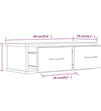 Wandschrank Braun Eichen-Optik 60x26x18,5 cm Holzwerkstoff