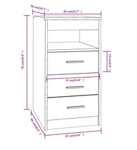 Sideboard mit Schubladen Räuchereiche 40x50x76 cm Holzwerkstoff