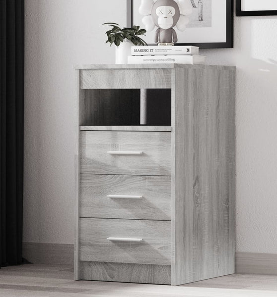 Sideboard mit Schubladen Grau Sonoma 40x50x76 cm Holzwerkstoff