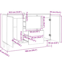 Sideboard Räuchereiche 103,5x35x70 cm Holzwerkstoff