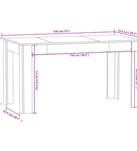 Esstisch Grau Sonoma 140x74,5x76 cm Holzwerkstoff